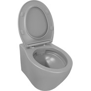 Унитаз подвесной безободковый Azario Keras AZ-99046G с тонкой крышкой микролифт, серый матовый, Цвет производителя: серый матовый фото 4