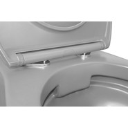 Унитаз подвесной безободковый Azario Keras AZ-99046G с тонкой крышкой микролифт, серый матовый, Цвет производителя: серый матовый фото 6