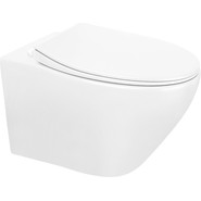 Унитаз подвесной безободковый Azario Keras AZ-99046W с тонкой крышкой микролифт, Цвет производителя: белый глянцевый фото 