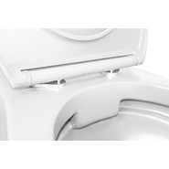 Унитаз подвесной безободковый Azario Keras AZ-99046W с тонкой крышкой микролифт, Цвет производителя: белый глянцевый фото 6