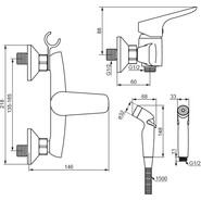 Набор для гигиенического душа Damixa Jupiter 778000300, чёрный фото 5