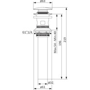 Донный клапан Damixa Option 210610200 удлинённый, белый глянцевый фото 5