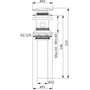 Донный клапан Damixa Option 210610000 удлинённый фото 5