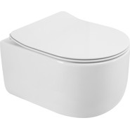 Унитаз подвесной безободковый BelBagno Soft-Tor BB084CH-TOR с тонкой крышкой микролифт BB2111SC (Система смыва торнадо) фото 2