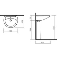Раковина подвесная Sanita Аттика 48 см ATC46SAWB01 фото 2