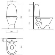 Унитаз напольный Sanita Виктория эконом VICSACC01090111 с крышкой полипропилен фото 2