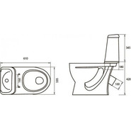 Унитаз напольный Sanita Идеал эконом IDLSACC01090113 с крышкой полипропилен фото 3
