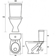 Унитаз напольный Sanita Формат эконом FRTSACC01090113 с крышкой полипропилен фото 2