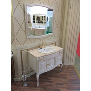 Зеркало Opadiris Лаура 100 см, белый/бежевая патина фото 4