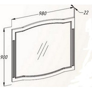 Зеркало Opadiris Лаура 100 см, белый/бежевая патина фото 2