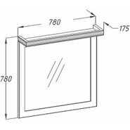 Зеркало Opadiris Мираж 80 см с козырьком, цвет орех фото 3