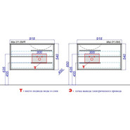 Тумба подвесная с раковиной Aqwella Miami 90 см Mai.01.09/L, белый/беленый дуб фото 5