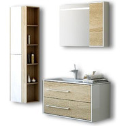 Шкафчик навесной Aqwella Miami 25 см Mai.04.25, белый/дуб сонома фото 2