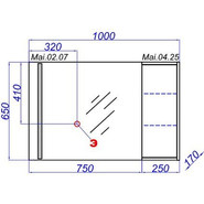 Шкафчик навесной Aqwella Miami 25 см Mai.04.25, белый/дуб сонома фото 4