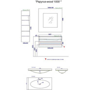 Пенал подвесной Aqwella Clarberg Papyrus wood 35 см Pap-w.05.35/LIGHT, дерево фото 5