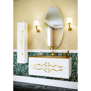 Пенал подвесной Aqwella Clarberg Due amanti 25 см Due.05.25/W/GL, белый/золото фото 2