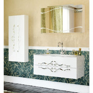 Пенал подвесной Aqwella Clarberg Due amanti 50 см Due.05.05/W/CR, белый/серебро фото 2