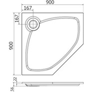 Мраморный поддон Cezares TRAY-S-P-90-56-W 90х90 см фото 3