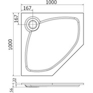 Мраморный поддон Cezares TRAY-S-P-100-56-W 100х100 см фото 3