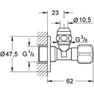 Вентиль угловой GROHE 2201700M фото 2
