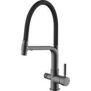 Смеситель для кухни Diadonna D49-19028QH, серый графит, Цвет производителя: оружейная сталь фото 