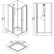 Душевая кабина Loranto Neo 100х100 см CS-21801-100, чёрный/прозрачное фото 2