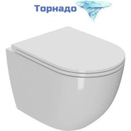 Унитаз подвесной безободковый Sintesi Evi SIN-TS-EVI-152 с крышкой микролифт (система смыва Торнадо) фото 