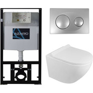 Инсталляция с подвесным безободковым унитазом Azario Grado AZ-8010-1000+AZ-0046-N+AZ-8200-0010 фото 