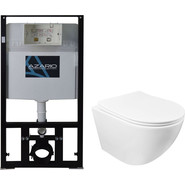 Инсталляция с подвесным безободковым унитазом Azario Grado AZ-8010-1000+AZ-0046 SP фото 