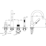 Смеситель для ванны Boheme UNO 460-B, чёрный матовый фото 2