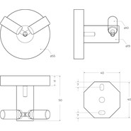 Двойной крючок Cezares Relax RELAX-HKD-NOP, цвет чёрный матовый, Цвет производителя: чёрный матовый фото 2
