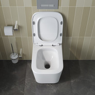 Унитаз подвесной безободковый BelBagno Due-Tor BB5171CH-TOR/SC (Система смыва торнадо) с крышкой микролифт фото 5