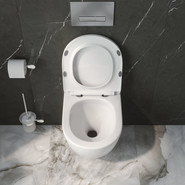 Унитаз подвесной безободковый BelBagno Uno-Tor BB5177CH-TOR/SC (Система смыва торнадо) с крышкой микролифт фото 4