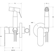Набор для гигиенического душа Cezares STYLUS-DIF-01 (со скрытой частью), Цвет производителя: хром фото 3