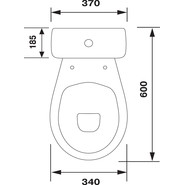 Унитаз-компакт Оскольская керамика Суперкомпакт Стандарт (горизонтальный выпуск) с полипропиленовой крышкой 44901110522 фото 6