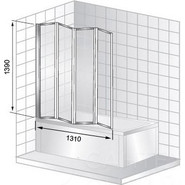 Шторка для ванны CeruttiSpa 130 см Bouna, хром/матовое фото 6