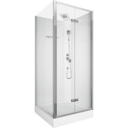 Душевая кабина CeruttiSpa 90х90 см Bella T, хром/прозрачное фото 