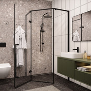 Душевое ограждение CeruttiSpa 100х100 см C2A (стекло 8 мм), чёрный/прозрачное фото 5