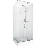 Душевая кабина CeruttiSpa 90х90 см MiMi90T, хром/прозрачное фото 
