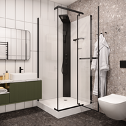 Душевая кабина CeruttiSpa 90х90 см MiMi90B, чёрный/прозрачное фото 2