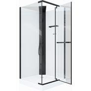 Душевая кабина CeruttiSpa 90х90 см MiMi90B, чёрный/прозрачное фото 