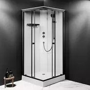 Душевая кабина Am.Pm X-Joy 90х90 см W94C-403-090BT, черный матовый/прозрачное фото 2