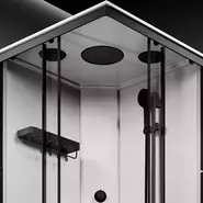 Душевая кабина Am.Pm X-Joy 90х90 см W94C-403-090BT, черный матовый/прозрачное фото 3