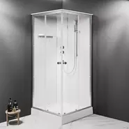 Душевая кабина Am.Pm X-Joy 90x90 см W94C-403-090MT, серебристый/прозрачное фото 