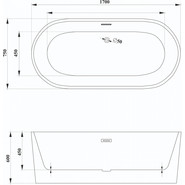 Ванна отдельностоящая CeruttiSpa 170x75 см SKYE170 CT10513 фото 4
