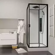 Душевая кабина Parly 90х90 см AMI Quadro, чёрный/прозрачное фото 3