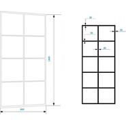 Шторка для ванны CeruttiSpa 80 см MUZA F80, чёрный/прозрачное фото 5