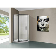 Душевое ограждение Vincea Stresa 90x90 см VSP-1S900CLGM, вороненая сталь/прозрачное фото 2