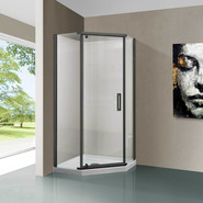 Душевое ограждение Vincea Stresa 90x90 см VSP-1S900CLGM, вороненая сталь/прозрачное фото 