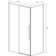 Душевое ограждение Vincea Slim-N 140x90 см VSR-4SN9014CLG, брашированное золото/прозрачное фото 5